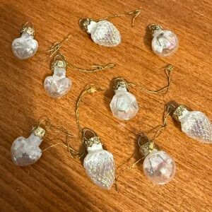 Vintage mini clear Xmas bulbs set of 9